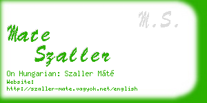 mate szaller business card