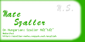 mate szaller business card
